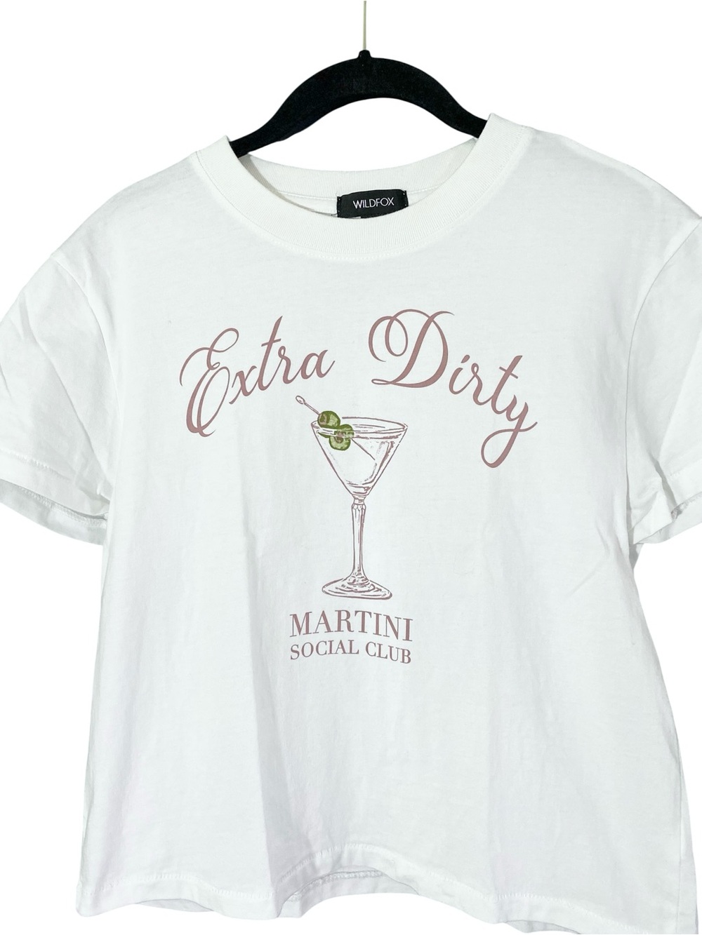 Wild Fox Boxy Graphic T-shirt S Extra Dirty Martini Social Club Jamie Tee Retro